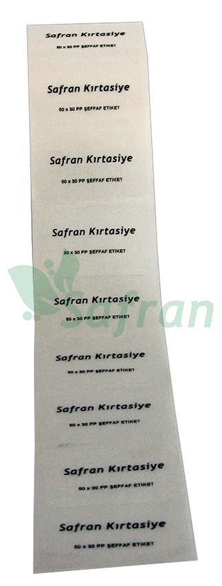 50X30  PVC ŞEFFAF ETİKET ( 1000 li )